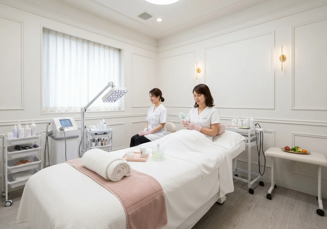 男性の口元まわりを確認しながらヒゲ脱毛の範囲を案内する場面